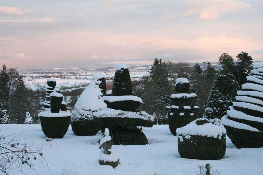 Snow view at Fingask Castle
