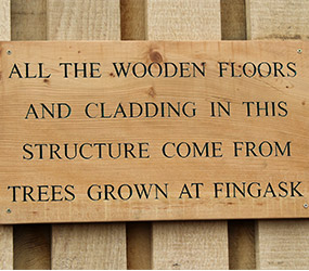 Potting Sheds wooden plaque with hardwood cladding made from locally grown wood