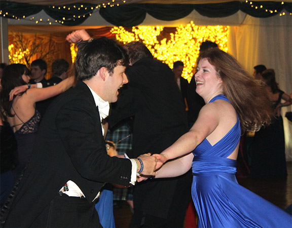 A couple dancing in the Fingask Pavilion