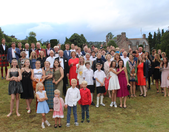 A large family gathering at Fingask Castle