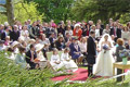 an outdoor wedding at Fingask Castle