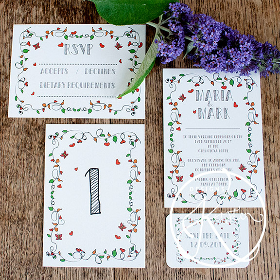 Designs by Kirsten wedding invitations